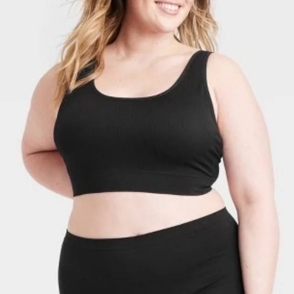 Auden Set/2 Black Seamless Knit Comfort Bralette